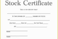 Free Stock Certificate Template Microsoft Word Of Certificate Template for Stock Certificate Template Word