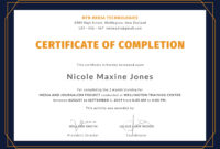 Free Training Completion Certificate Template In Adobe Photoshop regarding Top Certificate Of Completion Free Template Word