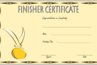 Finisher Certificate Template 7 Completion Ideas