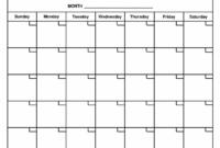 Full Page Monthly Calendar Printable :-Free Calendar Template in Full Page Blank Calendar Template