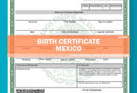 Get A Birth Certificate (Template Mexico) with regard to Amazing Birth Certificate Translation Template