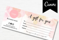 Gift Certificate Template Canva Pink Orange White Small | Etsy in Fresh Small Certificate Template