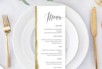 Gold Glitter Menu Editable Template Glitter Wedding Dinner | Etsy in Free Design Your Own Menu Template