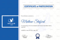 Golf Participation Certificate Design Template In Psd, Word regarding New Golf Certificate Templates For Word