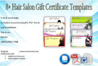 Hair Salon Gift Certificate Template Free (8 Choices) | Gift pertaining to Printable Beauty Salon Gift Certificate Templates