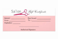 Hair Salon Gift Certificate Template Free Luxury Salon Hair Stylist in Beauty Salon Gift Certificate