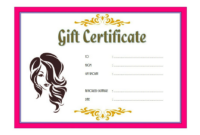 Hair Salon Gift Certificate Template Free Printable 6 | Gift with Nail Salon Gift Certificate Template