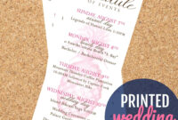 Hawaii Wedding Itinerary Cards Printed Pineapple Wedding | Etsy throughout Destination Wedding Weekend Itinerary Template