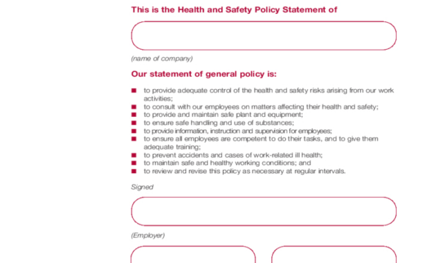 Health And Safety Policy Statement Template Free Download pertaining to Fresh Corporate Security Policy Template