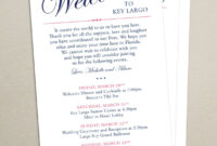 Itinerary Cards For Wedding Hotel Welcome Bag - Printed Schedule intended for Destination Wedding Weekend Itinerary Template