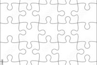 Jigsaw Puzzle Blank Template Or Cutting Guidelines Of 25 Pieces. Plain for Fascinating Blank Jigsaw Piece Template