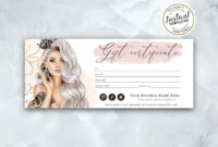 Luxury Beauty Gift Certificate Template Salon Gift Voucher | Etsy pertaining to Printable Beauty Salon Gift Certificate Templates