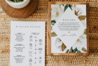 Magnolia Wedding Welcome Letter & Itinerary Template, Order Of Events with regard to Wedding Welcome Itinerary Template