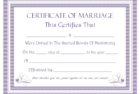 Marriage Certificate Template Download Printable Pdf | Templateroller with Certificate Of Marriage Template