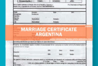 Marriage Certificate Translation Template Argentina | $15 Per Page throughout Marriage Certificate Translation Template