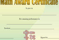 Math Award Certificate Template – Free 10+ Best Ideas regarding Winner Certificate Template Ideas