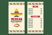 Mexican Restaurant Menu Vector – Download Free Vectors, Clipart intended for Mexican Menu Template Free Download