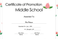 Middle School Promotion Certificate Printable Certificate within Grade Promotion Certificate Template Printable
