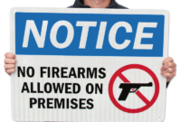 No Firearms Allowed On Premises Sign (With Gun Graphic), Sku: S-4298 with Awesome No Smoking Policy Template