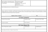 North Dakota Asbestos-Containing Material Waste Shipment Record Form throughout Professional Medical Waste Management Plan Template