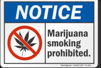Notice Marijuana Smoking Prohibited Sign, Sku: S2-1834 regarding Awesome No Smoking Policy Template