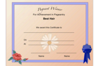 Pageant Best Hair Achievement Certificate Template Download Printable within Fascinating Pageant Certificate Template
