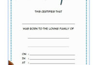 Cute Birth Certificate Template