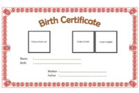 Pet Birth Certificate Templates Fillable [7+ Best Designs Free] pertaining to Fillable Birth Certificate Template
