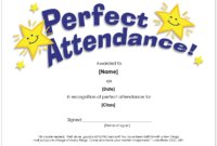 Pin On Church Certificates with regard to Perfect Attendance Certificate Template Editable