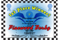 Pinewood Derby 1St Place Printable Certificate throughout Pinewood Derby Certificate Template