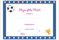 Player Of The Match Printable Award Certificate - Lottie Dolls regarding Soccer Mvp Certificate Template