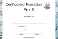 Pre-K Promotion Certificate Template Download Printable Pdf with Grade Promotion Certificate Template Printable