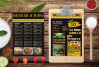 Premium Burger King Menu A4 Psd Template – 99Effects inside Product Menu Template