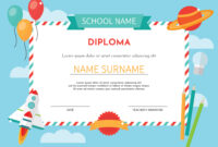 Preschool Graduation Certificate : Preschool Diploma | Preschool with Daycare Diploma Certificate Templates