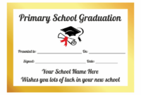 Primary School Graduation Certificates For Leavers regarding Certificate Of School Promotion 10 Template Ideas