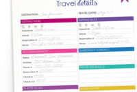 Printable Itinerary | Template Business Psd, Excel, Word, Pdf intended for Blank Trip Itinerary Template