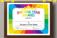Printable -Kids Student Of The Week Kindergarten And Elementary throughout Star Reader Certificate Templates