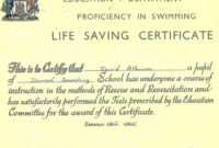 Stunning Life Saving Award Certificate Template