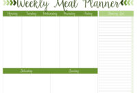 Printable Weekly Meal Planners - Free | Live Craft Eat throughout 7 Day Menu Planner Template