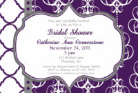Purple Bridal Shower Invitation Printable Partyluvbugdesign within Blank Bridal Shower Invitations Templates