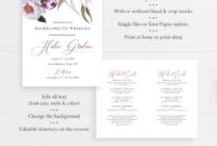 Purple Lavender Floral Editable Bachelorette Party Invitation for Bachelorette Weekend Itinerary Template