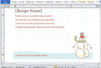 Recipe Cards Maker Templates For Word 2013 in Christmas Gift Templates  Typable