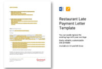 Restaurant Late Payment Letter Template In Word, Apple Pages regarding Late Payment Policy Template