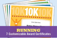 Running Certificates Pack Runner Award 5K 10K Fun Run One | Etsy pertaining to 5K Race Certificate Templates