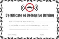 Safe Driving Certificate Template (8 within Firefighter Training Certificate Template
