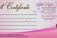 Printable Manicure Gift Certificate Template