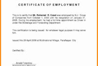 Sample Certificate Of Employment For Private Caregiver Intended For within Stunning Sample Certificate Employment Template