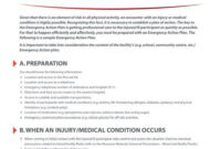 Sample Emergency Action Plan – Phe Canada for Awesome Physical Therapy Policy And Procedure Manual Template