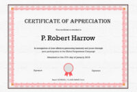 School Appreciation Certificate Design Template In Psd, Word in Certificate Of Recognition Template Word