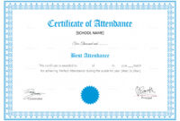 School Attendance Certificate Design Template In Psd, Word within Fresh Certificate Templates For School